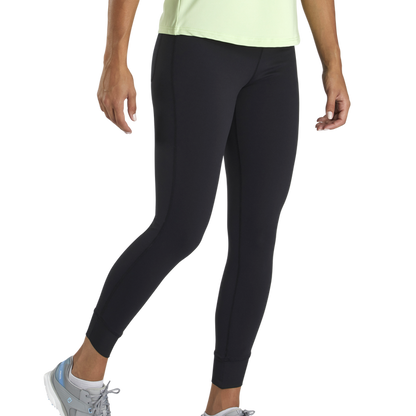 Ankle Length Rib Block Leggings Women - Black