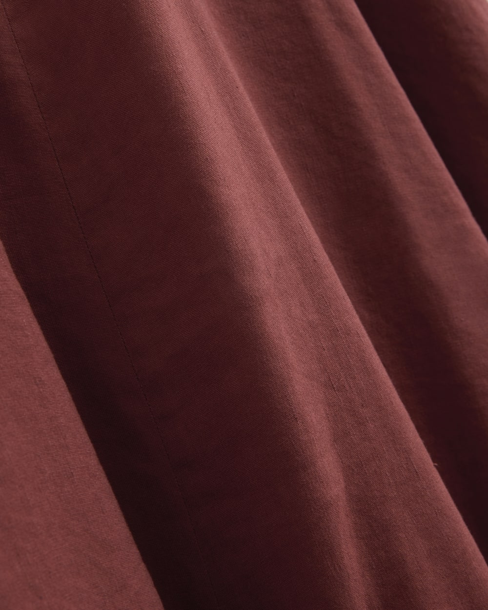 Cinched Dress in Stretch Linen | Henna Red