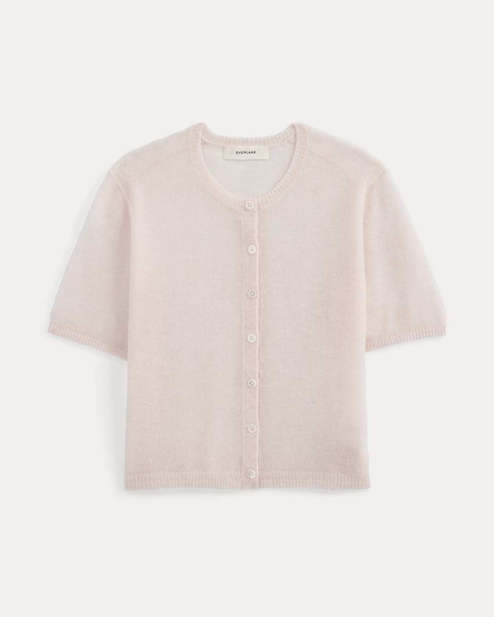 The Air Alpaca™ Short-Sleeve Cardigan | Soft Pink