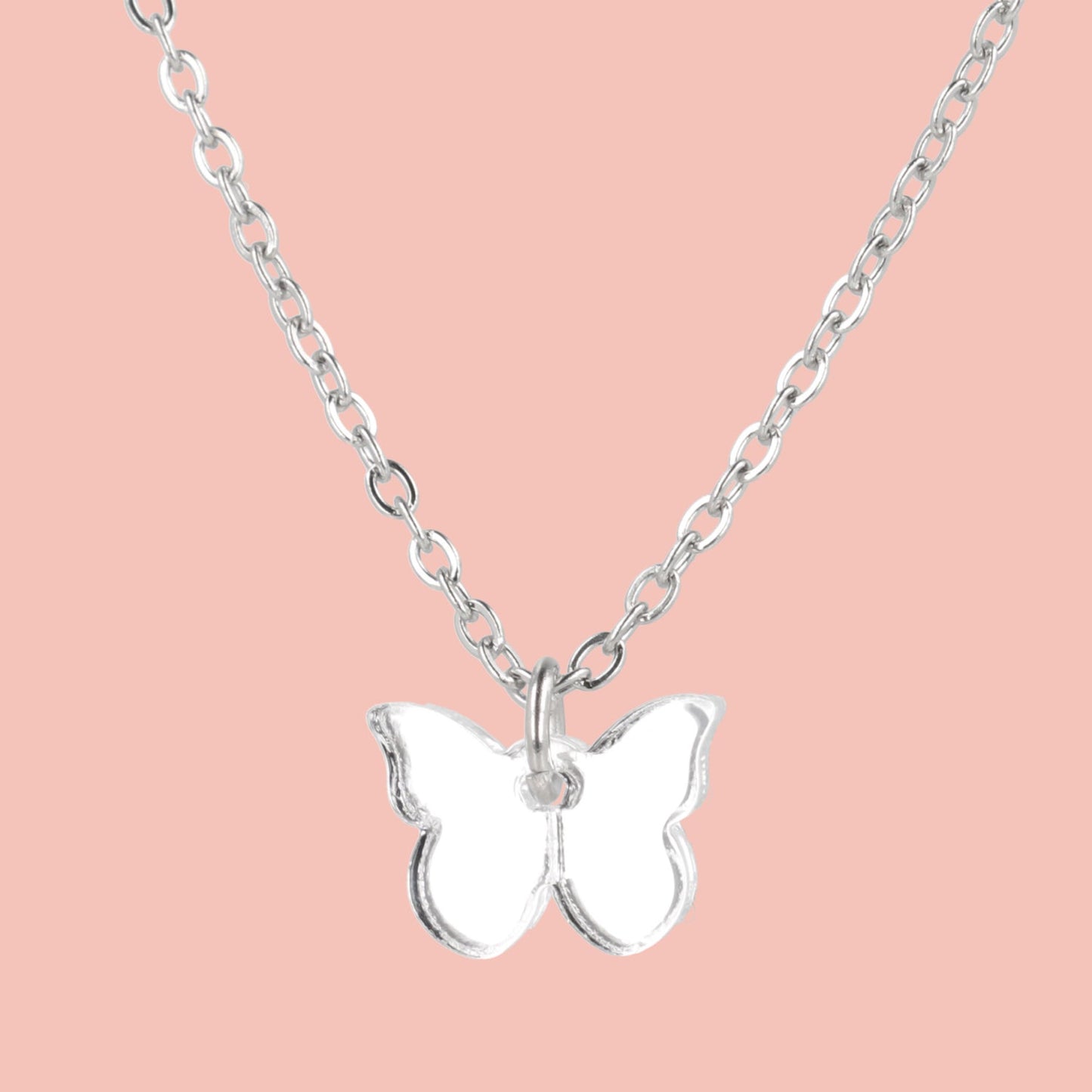 You're my Butterfly, Sugar Baby Necklace (Silver Mirror)