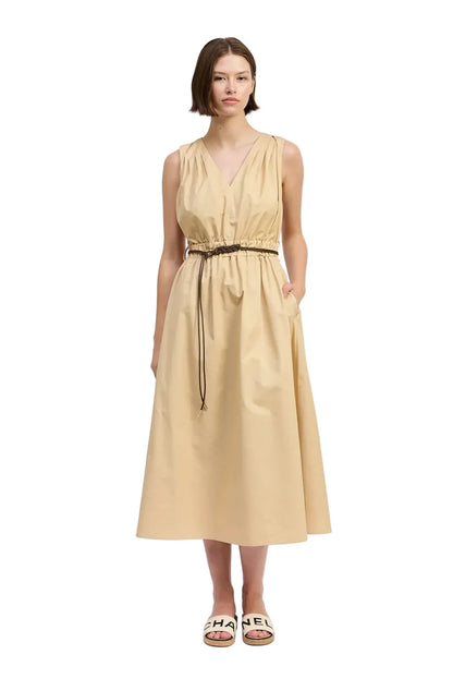 Cecilia Midi Dress (Khaki Brown)