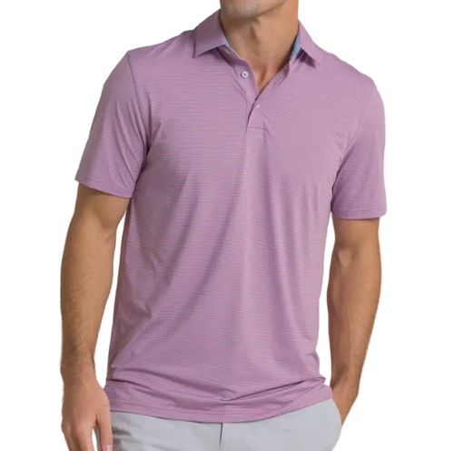 Coastal Breeze Meadowbrook Stripe Polo (Coral Beach)