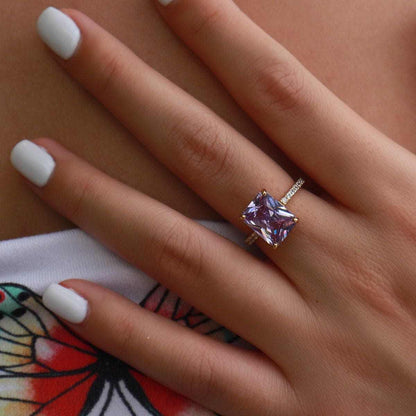 Cocktail Ring in Purple - Yellow Gold Vermeil