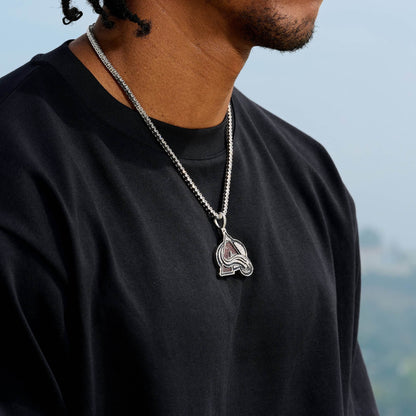 Colorado Avalanche Official NHL Logo Pendant in White Gold