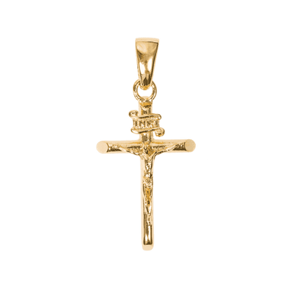Crucifix and Lion Set in Yellow Gold