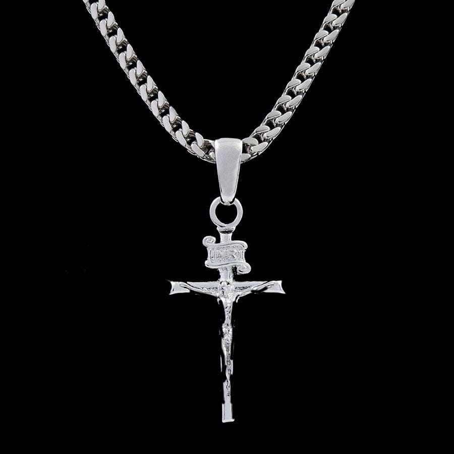 Crucifix Pendant in White Gold