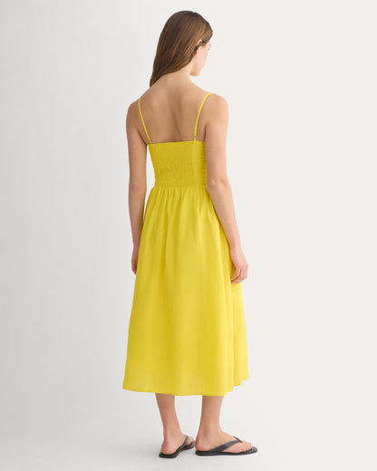 Midi Dress in Cotton Silk Voile | Passion Fruit