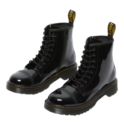 Dr. Martens Big Kids' Sinclair Bex Patent Leather Boots – Black