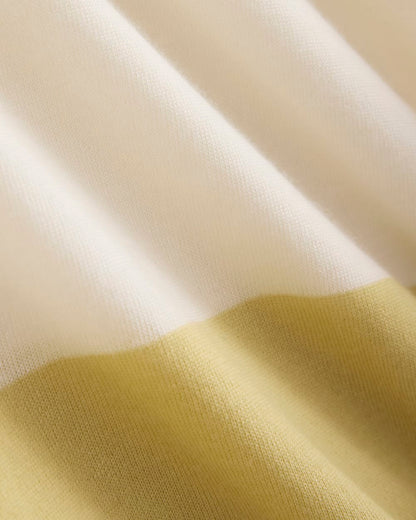 Oversized Polo in Ultrafine Merino | Double Cream / Bone Rugby Stripe