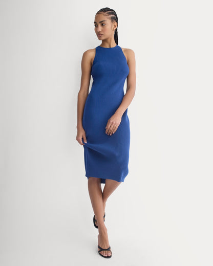 Cutaway Ribbed Midi Dress | Estate Blue