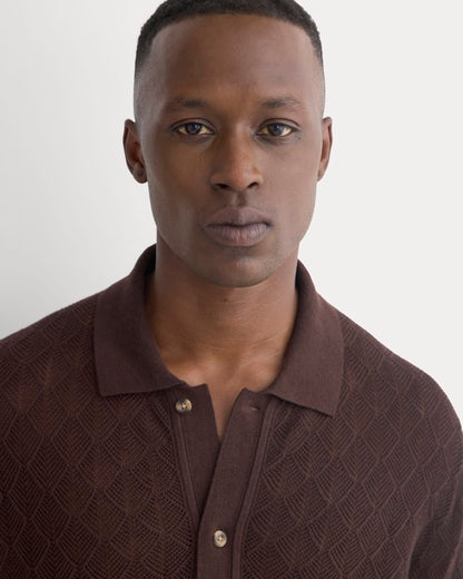 Open-Knit Resort Shirt | Coffee Bean