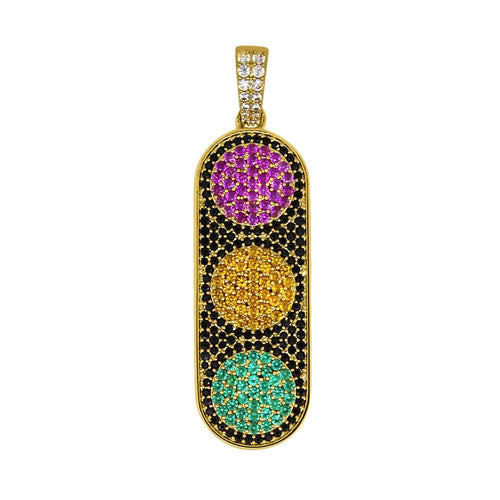 Emoji Stoplight Gold Bling Bling Pendant