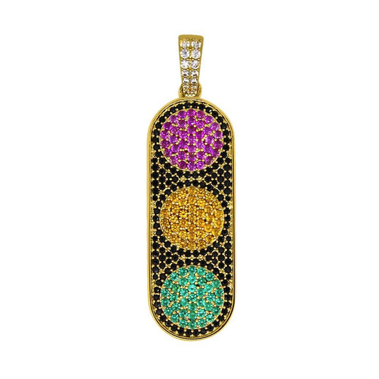 Emoji Stoplight Gold Bling Bling Pendant