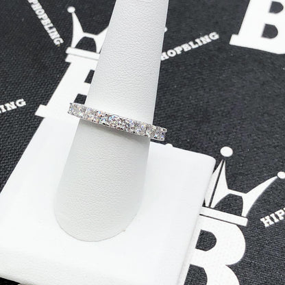 Eternity Band 3MM VVS Moissanite Ring .925 Sterling Silver