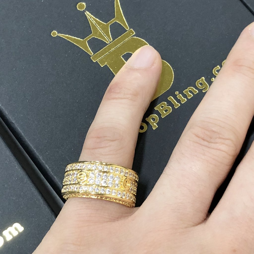 Eternity Band Flathead CZ Gold Bling Bling Ring