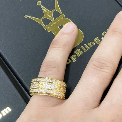 Eternity Band Flathead CZ Gold Bling Bling Ring