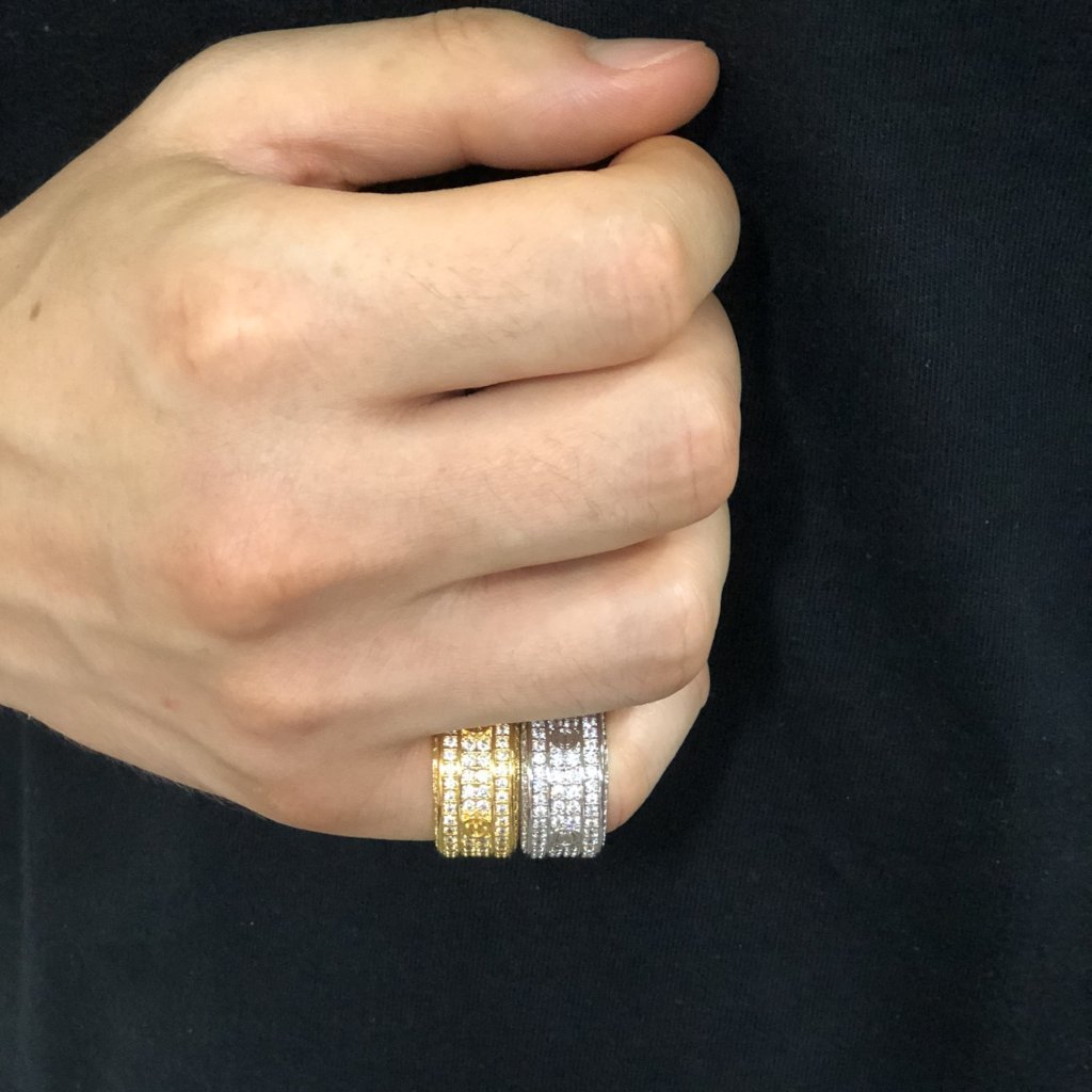 Eternity Band Flathead CZ Gold Bling Bling Ring