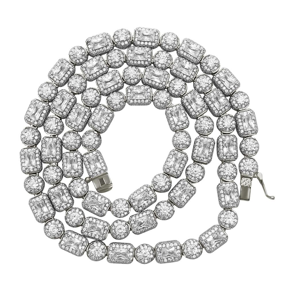 Exotic Cut Tennis VVS CZ Iced Out Chain .925 Sterling Silver