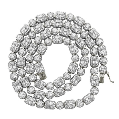Exotic Cut Tennis VVS CZ Iced Out Chain .925 Sterling Silver
