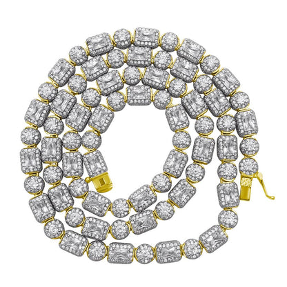 Exotic Cut Tennis VVS CZ Iced Out Chain .925 Sterling Silver