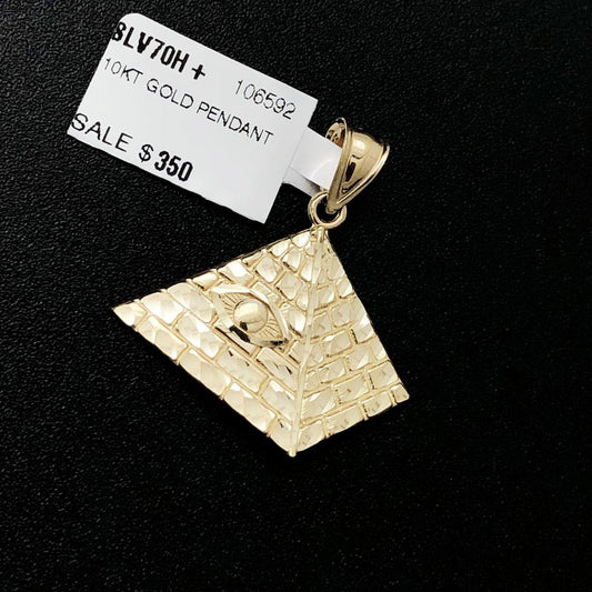 Eye on Pyramid DC 10K Yellow Gold Pendant