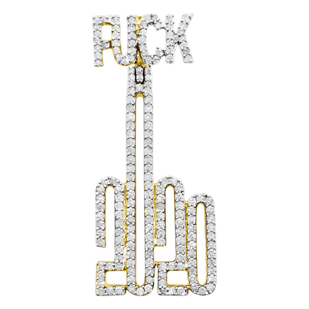 F 2020 Diamond Pendant .85cttw 10K Yellow Gold