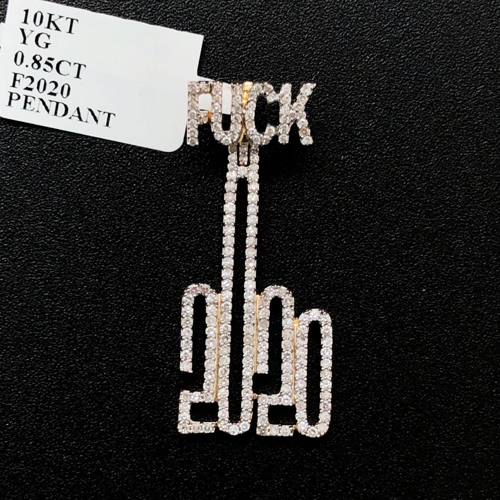 F 2020 Diamond Pendant .85cttw 10K Yellow Gold