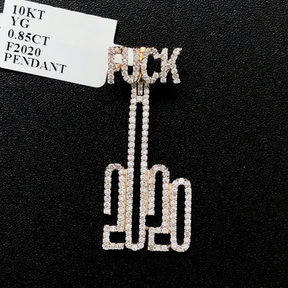 F 2020 Diamond Pendant .85cttw 10K Yellow Gold