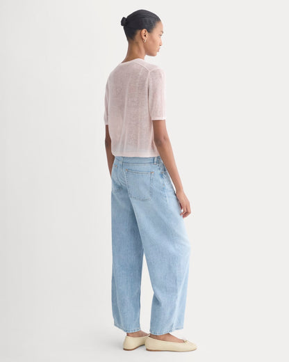 The Air Alpaca™ Short-Sleeve Cardigan | Soft Pink