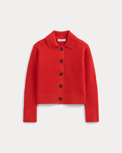 Shrunken Cardigan in Everyday Cotton | Fiery Red