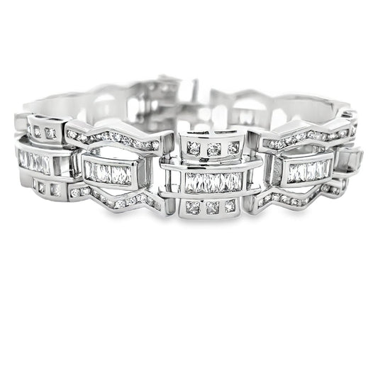 Fancy Baguette CZ Hip Hop Bracelet