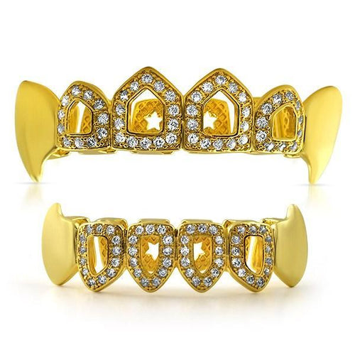Fang Grillz Open Tooth Gold Teeth Set