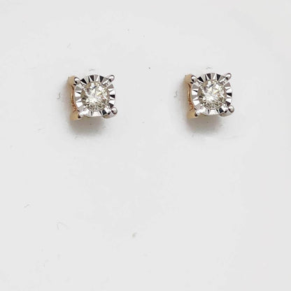 Fanook Stud Diamond Earrings .12cttw 10K Gold