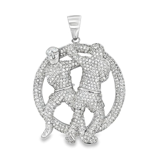Fighters Circle CZ Iced Out Pendant
