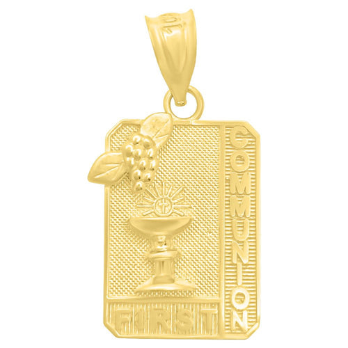 First Communion Christian 10K Yellow Gold Pendant