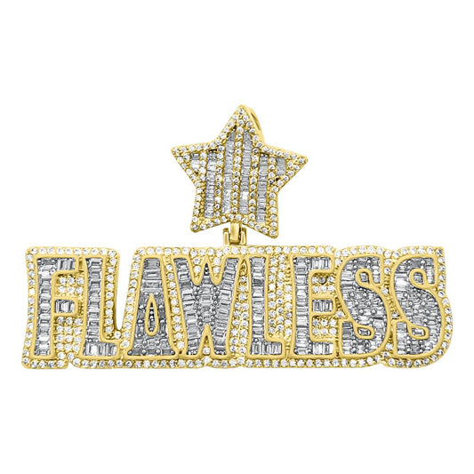 Flawless Star Baguette Medallion CZ Iced Out Pendant