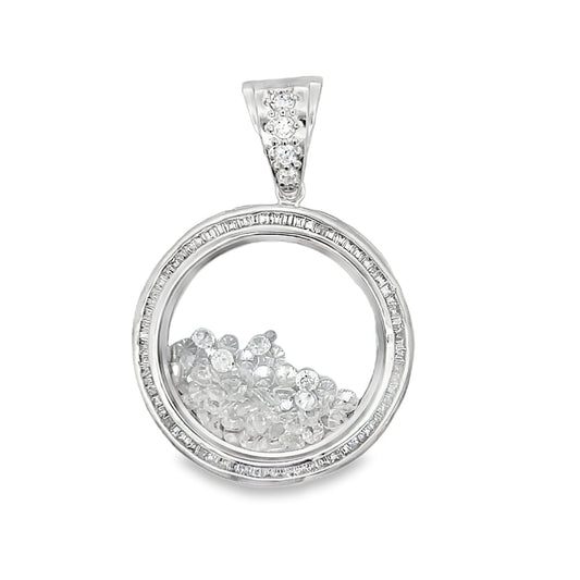 Floating CZ Pendant .925 Sterling Silver