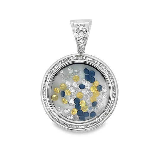 Floating Multicolor CZ Pendant .925 Sterling Silver