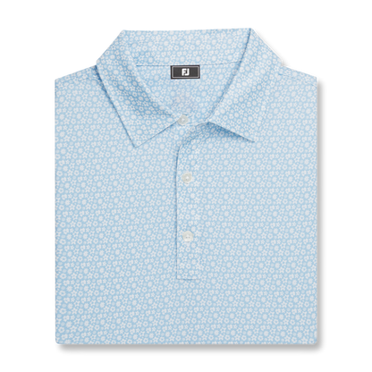 Floral Lisle - White / Sky