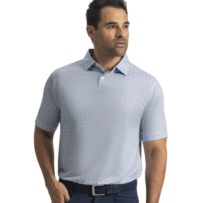 Floral Mark Lisle - Chambray / Coastal Blue / White