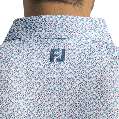 Floral Mark Lisle - Chambray / Coastal Blue / White