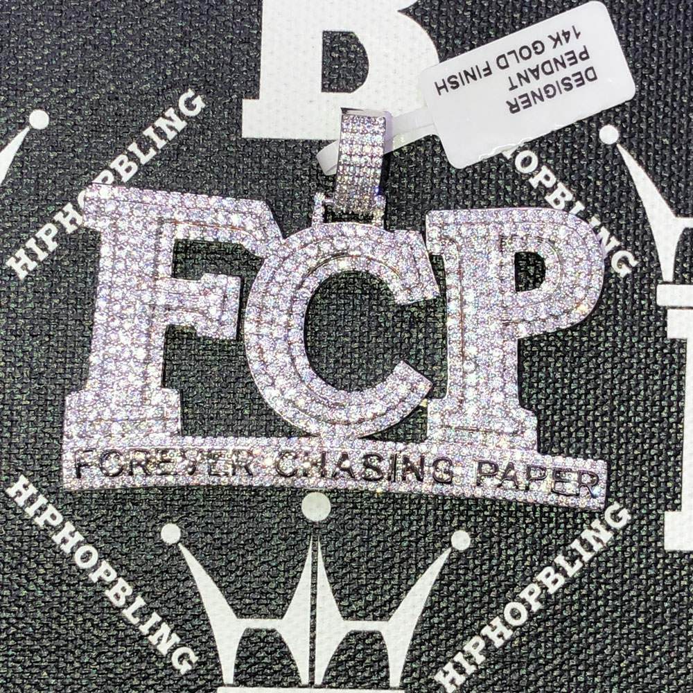 Forever Chasing Paper CZ Hip Hop Bling Bling Pendant