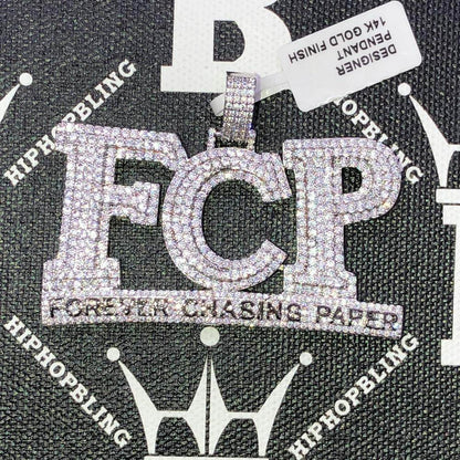 Forever Chasing Paper CZ Hip Hop Bling Bling Pendant