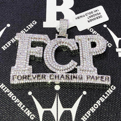 Forever Chasing Paper CZ Hip Hop Bling Bling Pendant