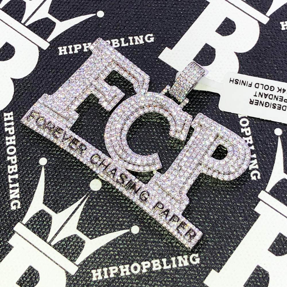 Forever Chasing Paper CZ Hip Hop Bling Bling Pendant