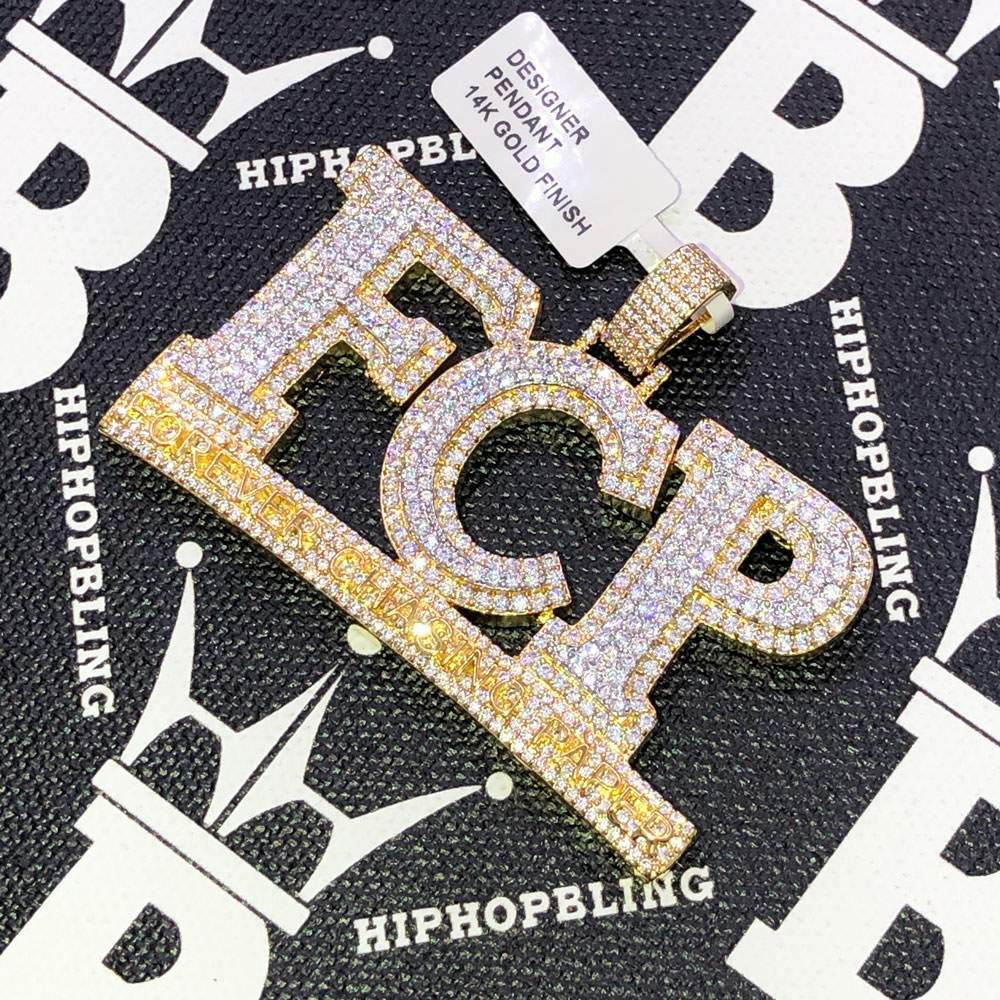 Forever Chasing Paper CZ Hip Hop Bling Bling Pendant
