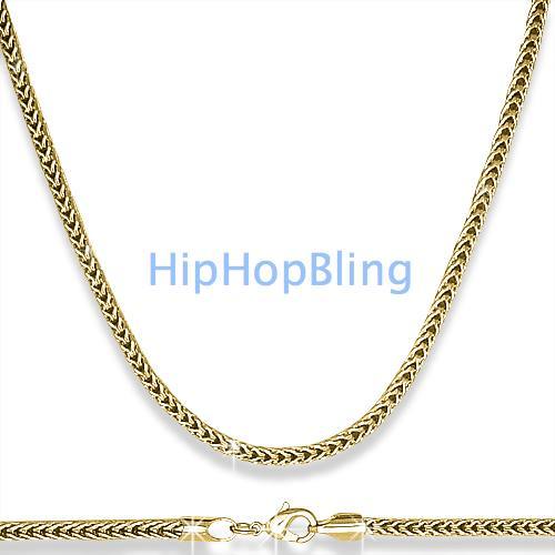 Foxtail Franco 3mm 36 Inch Gold Hip Hop Chain