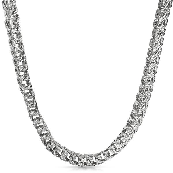 Franco CZ 8MM Wide Bling Bling Chain