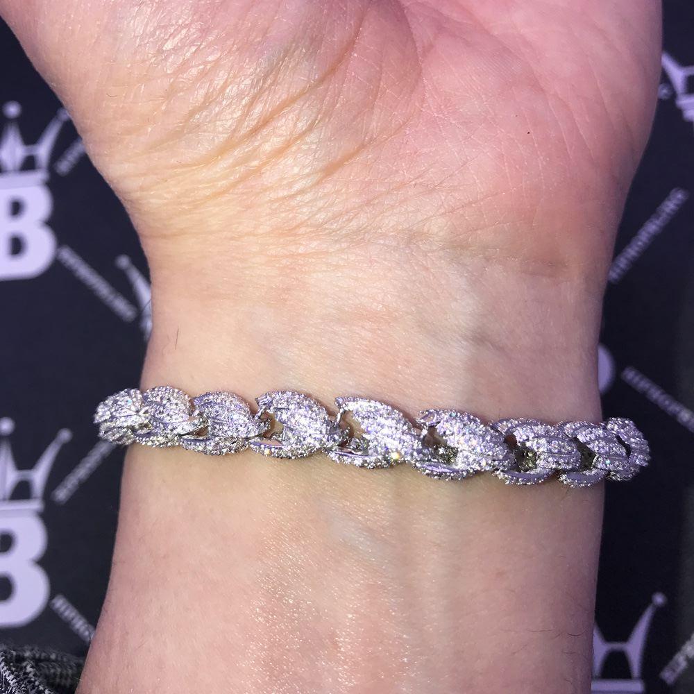 French Rope 8MM VVS CZ Iced Out Hip Hop Bracelet