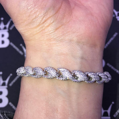 French Rope 8MM VVS CZ Iced Out Hip Hop Bracelet